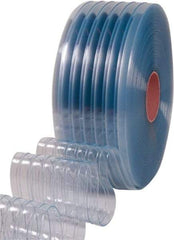 Clearway Door - Clear Ribbed Bulk Strip Roll Dock Curtain Strips - 8" Wide x 150' Long x 0.072" Thick - Apex Tool & Supply