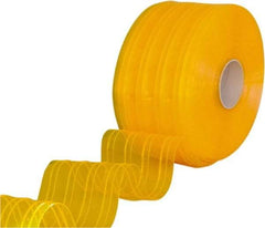 Clearway Door - Clear/Yellow Ribbed Bulk Strip Roll Dock Curtain Strips - 12" Wide x 150' Long x 0.11" Thick - Apex Tool & Supply