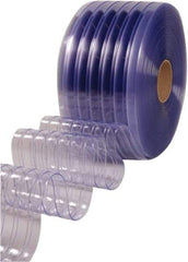 Clearway Door - Clear Ribbed QuickStrip Roll Dock Curtain Strips - 12" Wide x 150' Long x 0.11" Thick - Apex Tool & Supply