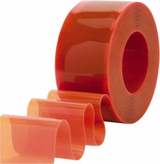 Clearway Door - Safety Orange Bulk Strip Roll Dock Curtain Strips - 8" Wide x 300' Long x 0.08" Thick - Apex Tool & Supply
