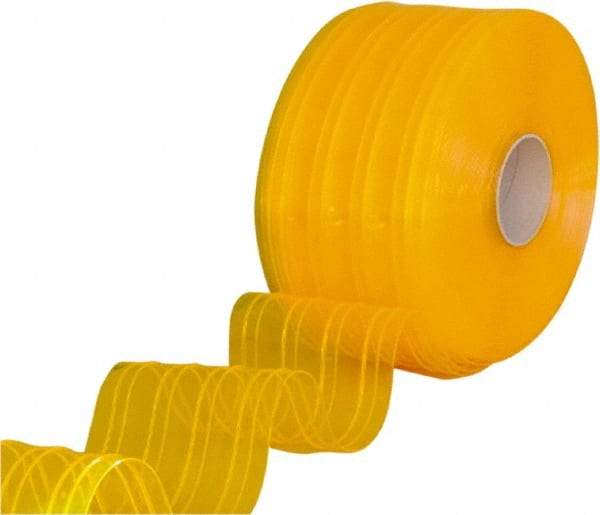 Clearway Door - Clear/Yellow Ribbed QuickStrip Roll Dock Curtain Strips - 12" Wide x 150' Long x 0.11" Thick - Apex Tool & Supply