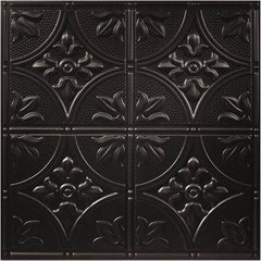 Genesis - 23-3/4" Long x 23-3/4" Wide x 0.11" Thick, Vinyl Ceiling Tile - ASTM E-84 Specification, Black - Apex Tool & Supply