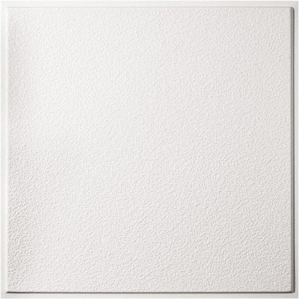 Genesis - 23-3/4" Long x 23-3/4" Wide x 0.11" Thick, Vinyl Ceiling Tile - ASTM E-84 Specification, White - Apex Tool & Supply