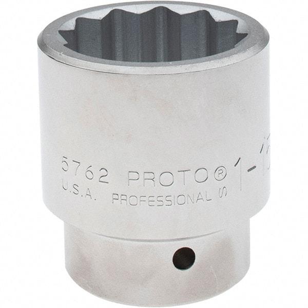 Proto - 1-15/16", 1" Drive, Standard Hand Socket - 12 Points, 3-5/16" OAL, Steel, Full Polish Finish - Apex Tool & Supply