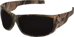 Edge Eyewear - Smoke Lenses, Framed Safety Glasses - Scratch Resistant, Forest Camo Nylon Frame, Size Universal, Wrap Around - Apex Tool & Supply