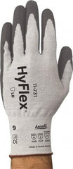 Ansell - Size S (7), ANSI Cut Lvl 2, Abrasion Lvl 4, Polyurethane Coated Polyurethane Cut Resistant Gloves - 8.78" Long, Palm Coated, Nylon & Spandex Lining, Knit Wrist, Gray, Paired - Apex Tool & Supply