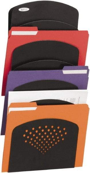 Safco - 9-1/2" Wide x 2" Deep x 35-5/8" High, 7 Compartments, Steel Wall File - Black, 9-1/2" Compartment Width x 2" Compartment Depth x 11" Compartment Height - Apex Tool & Supply