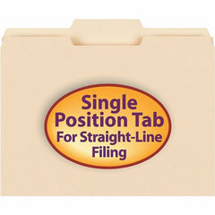 SMEAD - 11-5/8 x 9-1/2", Letter Size, Manila, File Folders with Top Tab - 11 Point Stock, 1/3 Tab Cut Location - Apex Tool & Supply