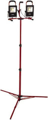 Bayco - 20 Watt, Electric, LED Portable Tripod Work Light - 6' Cord, 2 Heads, 4,400 Lumens, Aluminum, 82-1/2" Long x 18.4" Wide x 7.3" High - Apex Tool & Supply