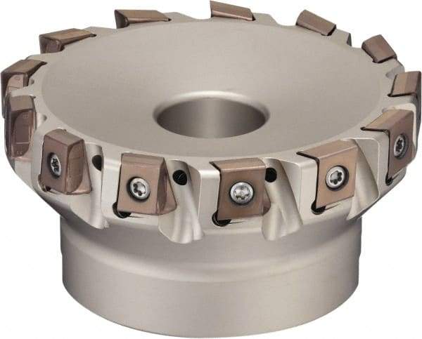 Sumitomo - 7 Inserts, 3" Cut Diam, 1.76" Arbor Diam, 12mm Max Depth of Cut, Indexable Square-Shoulder Face Mill - 0/90° Lead Angle, 1-3/4" High, LNEX1306.. Insert Compatibility, Through Coolant, Series TSX - Apex Tool & Supply