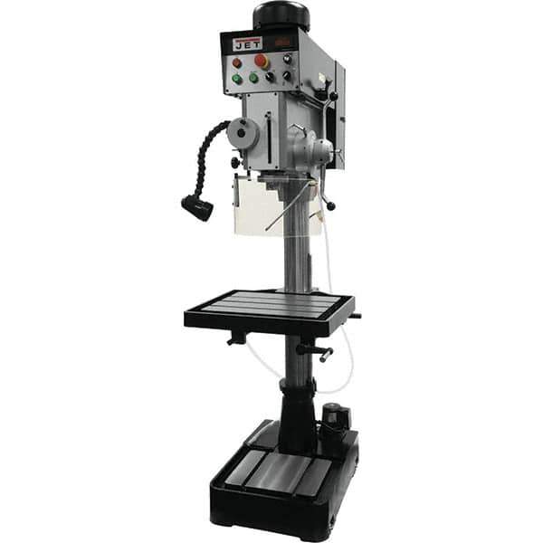 Jet - 10-7/16" Swing, Geared Head Drill & Tap Press - Variable Speed, 2 hp, Three Phase - Apex Tool & Supply