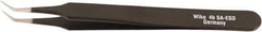 Wiha - 4-23/32" OAL SS-SA ESD Safe Tweezers - Very Fine - Apex Tool & Supply