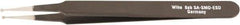 Wiha - 4-23/32" OAL SS-SA ESD Safe Tweezers - Micro Tip Straight & Slotted - Apex Tool & Supply