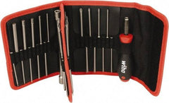 Wiha - 37 Piece, 1/4" Drive Screwdriver SoftFinish Handle Bit Set - #0 to #3 Phillips, 1/16 to 1/4" Hex, T8 to T30 Torx, #1, #2 & #3 Pozidriv, 2.5, 3, 4.5, 5.5 & 6mm Slotted - Apex Tool & Supply