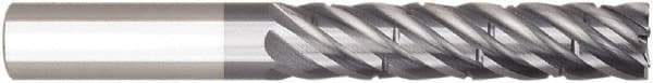 Niagara Cutter - 1/2", 6 Flute, Single End, Solid Carbide, 0.015" Corner Radius End Mill - 4" OAL, 38° Helix, Right Hand Flute, 1-5/8" LOC, Right Hand Cut - Apex Tool & Supply