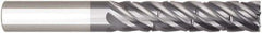 Niagara Cutter - 1", 6 Flute, Single End, Solid Carbide, 1/4" Corner Radius End Mill - 6" OAL, 38° Helix, Right Hand Flute, 3-1/8" LOC, Right Hand Cut - Apex Tool & Supply