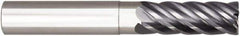 Niagara Cutter - 1/2", 6 Flute, Single End, Solid Carbide, 0.12" Corner Radius End Mill - 4" OAL, 38° Helix, Right Hand Flute, 1-1/8" LOC, Right Hand Cut, 2" Extended Reach - Apex Tool & Supply