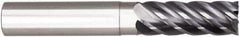 Niagara Cutter - 1/2", 1-1/8" LOC, 1/2" Shank Diam, 4" OAL, 6 Flute, Solid Carbide Square End Mill - Single End, AlTiN Finish, Spiral Flute, 38° Helix, Right Hand Cut, Right Hand Flute, Series SN638 - Apex Tool & Supply