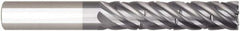 Niagara Cutter - 1/2", 1-5/8" LOC, 1/2" Shank Diam, 4" OAL, 6 Flute, Solid Carbide Square End Mill - Single End, AlTiN Finish, Spiral Flute, 38° Helix, Right Hand Cut, Right Hand Flute, Series SCS638 - Apex Tool & Supply