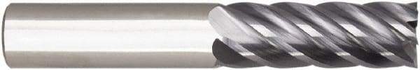 Niagara Cutter - 1/4", 5/8" LOC, 1/4" Shank Diam, 2" OAL, 6 Flute, Solid Carbide Square End Mill - Single End, AlTiN Finish, Spiral Flute, 38° Helix, Right Hand Cut, Right Hand Flute, Series S638 - Apex Tool & Supply