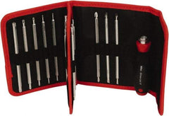 Wiha - 15 Piece, 4mm Drive Screwdriver Insert Torx Bit Set - #1 to #2 Phillips, 2 to 6mm Hex, T6 to T40 Torx, 3.5 to 4.5 & 5.5 to 6.5mm Slotted - Apex Tool & Supply