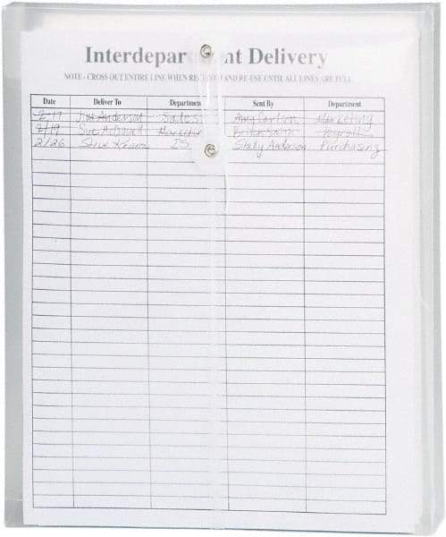 SMEAD - 8-1/2 x 11", Letter Size, Transparent Clear, Poly String & Button Envelope - Apex Tool & Supply