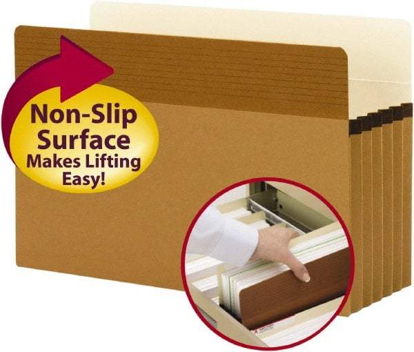 SMEAD - 8-1/2 x 14", Legal, Redrope, Expansion Folders - Straight Tab Cut Location - Apex Tool & Supply