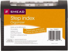 SMEAD - 8-1/2 x 11", Letter Size, Black, A-Z Indexed Expanding Files - 1/6 Tab Cut Location - Apex Tool & Supply