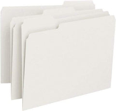 SMEAD - 8-1/2 x 11", Letter Size, White, File Folders with Top Tab - 11 Point Stock, 1/3 Tab Cut Location - Apex Tool & Supply