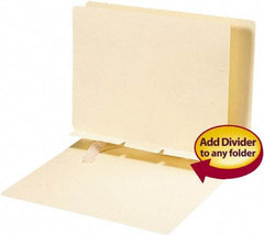 SMEAD - 8-1/2 x 11", Letter Size, Manila, Classification Folders with End Tab Fastener - 11 Point Stock, Straight Tab Cut Location - Apex Tool & Supply