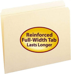 SMEAD - 8-1/2 x 11", Letter Size, Manila, File Folders with Top Tab - 11 Point Stock, Straight Tab Cut Location - Apex Tool & Supply