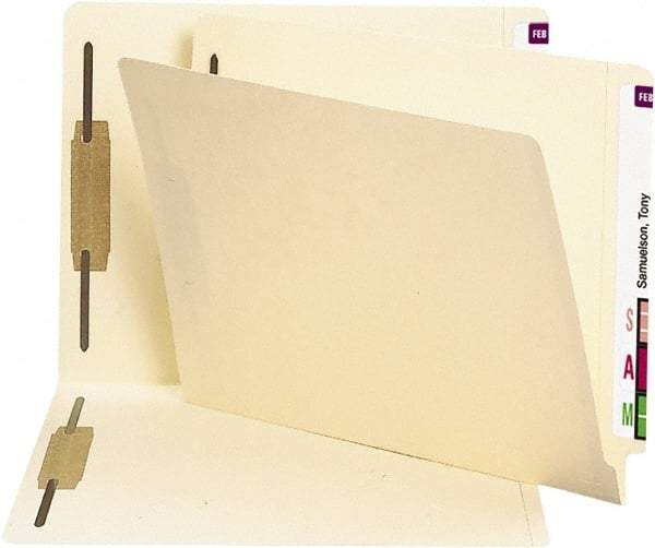 SMEAD - 8-1/2 x 11", Letter Size, Manila, File Folders with End Tab - 11 Point Stock, Straight Tab Cut Location - Apex Tool & Supply