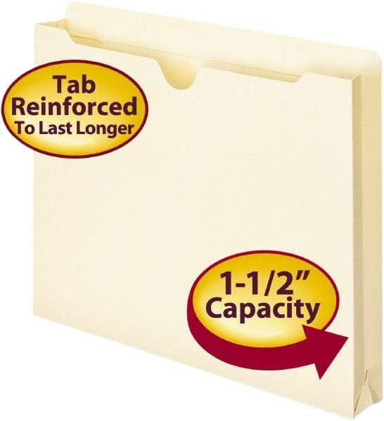 SMEAD - 8-1/2 x 11", Letter Size, Manila, File Jacket - 11 Point Stock, Straight Tab Cut Location - Apex Tool & Supply