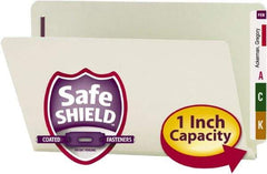 SMEAD - 8-1/2 x 14", Legal, Gray-Green, Expansion Folders - 25 Point Stock, Straight Tab Cut Location - Apex Tool & Supply