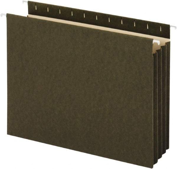 UNIVERSAL - 8-1/2 x 11", Letter Size, Standard Green, Hanging File Folders with Box Bottom - 11 Point Stock - Apex Tool & Supply