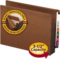 SMEAD - 8-1/2 x 11", Letter Size, Redrope, Expansion Folders - Straight Tab Cut Location - Apex Tool & Supply