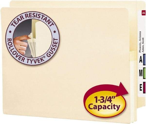 SMEAD - 8-1/2 x 11", Letter Size, Manila, Expansion Folders - Straight Tab Cut Location - Apex Tool & Supply