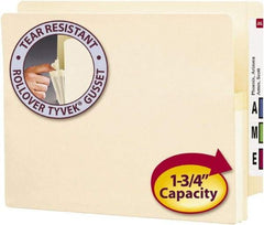 SMEAD - 8-1/2 x 11", Letter Size, Manila, Expansion Folders - Straight Tab Cut Location - Apex Tool & Supply