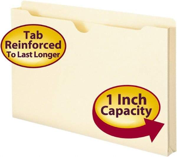 SMEAD - 8-1/2 x 14", Legal, Manila, File Jacket - 11 Point Stock, Straight Tab Cut Location - Apex Tool & Supply
