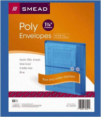 SMEAD - 8-1/2 x 11", Letter Size, Transparent Blue, Poly String & Button Envelope - Apex Tool & Supply