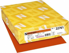 Neenah Paper - 8-1/2" x 11" Orbit Orange Colored Copy Paper - Use with Laser Printers, Copiers, Inkjet Printers - Apex Tool & Supply