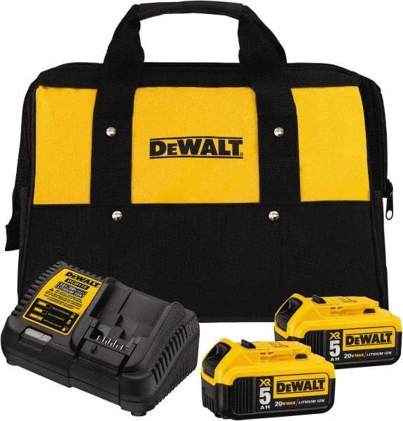 DeWALT - 20 Volt, 2 Battery Lithium-Ion Power Tool Charger - 1 hr to Charge, AC Wall Outlet Power Source, Batteries Included - Apex Tool & Supply