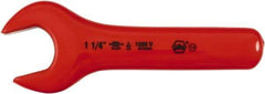 Wiha - 1-1/4" Nonsparking Standard Open End Wrench - 7-1/2" OAL, Single End, Insulating Elastomer Finish, 15° Head Angle - Apex Tool & Supply