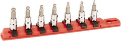 Wiha - 7 Piece 1/4" Drive Inch Ball Hex Bit Socket Set - 3/32 to 1/4" Hex - Apex Tool & Supply