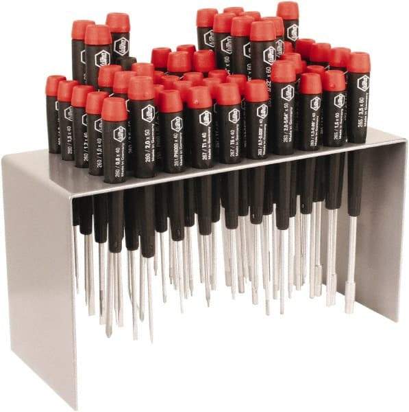 Wiha - 50 Piece Hex, Nut Driver, Pentalobe, Phillips, Slotted & Torx Screwdriver Set - Bit Sizes: Philips #000 to #1, Comes in Metal - Apex Tool & Supply