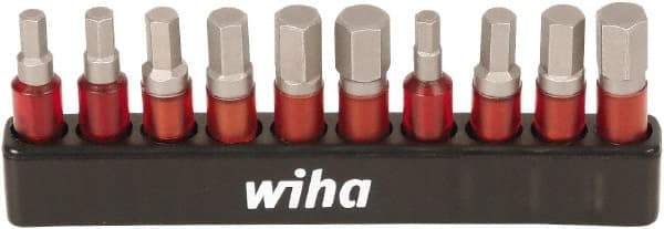 Wiha - 10 Piece 1/4" Drive Inch/Metric Impact Hex Bit Socket Set - 1/8 to 1/4" Hex - Apex Tool & Supply