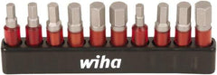 Wiha - 10 Piece 1/4" Drive Inch/Metric Impact Hex Bit Socket Set - 1/8 to 1/4" Hex - Apex Tool & Supply