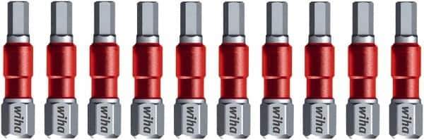 Wiha - 4mm Hex Bit - 1/4" Hex Drive, 1-9/64" OAL - Apex Tool & Supply