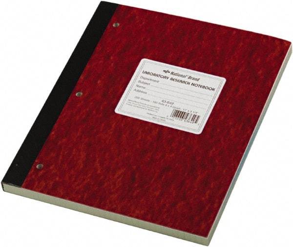 National Brand - 200 Sheet, 9-1/4 x 11", Quadrille Lab Notebook - Brown - Apex Tool & Supply