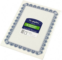 Geographic - 50 Sheet, 8-1/2 x 11", Certificate - Blue - Apex Tool & Supply